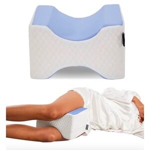 Cooloo8 Memory Foam Knee Pillow for Side Sleepers Sciatica Pain Relief Blue